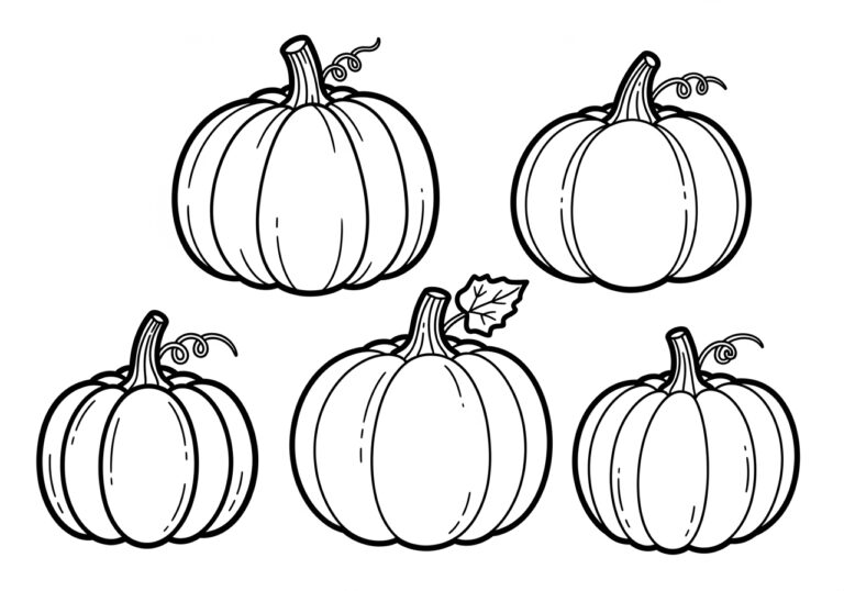5 Little Pumpkins Coloring Page