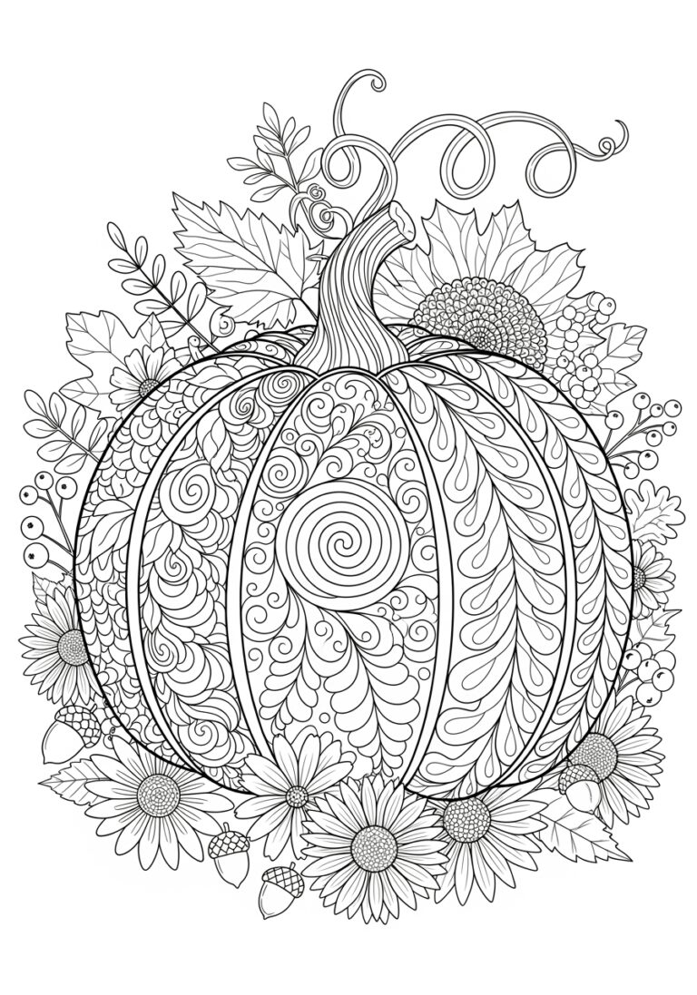 Adult Coloring Page: Pumpkin