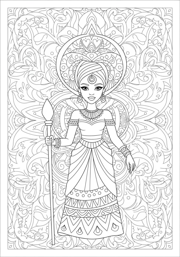 African Princess Coloring Page
