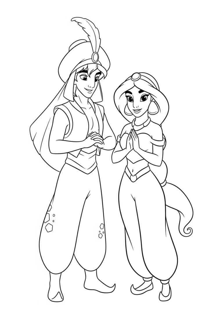 Aladdin Jasmine Coloring Page