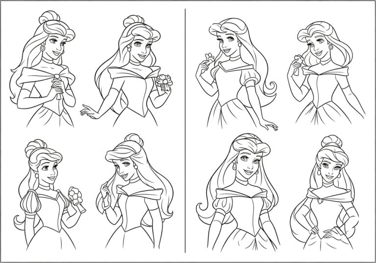All Disney Princess Coloring Page