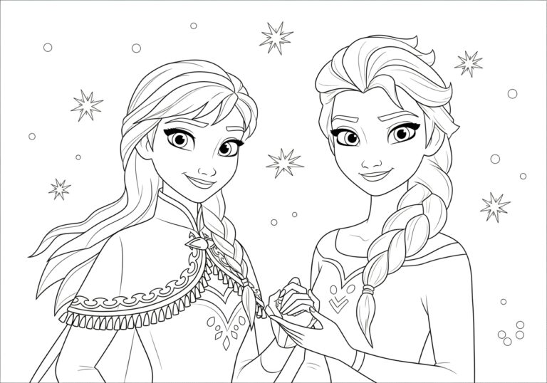 Anna & Elsa Coloring Page