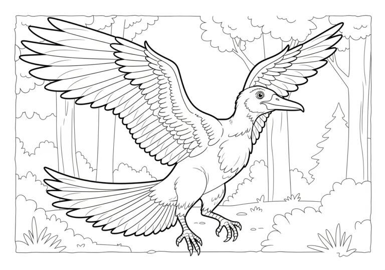 Archaeopteryx Coloring Page to Print Out and Color