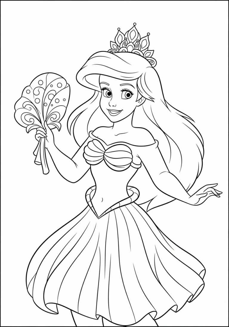 Ariel Image Coloring Page