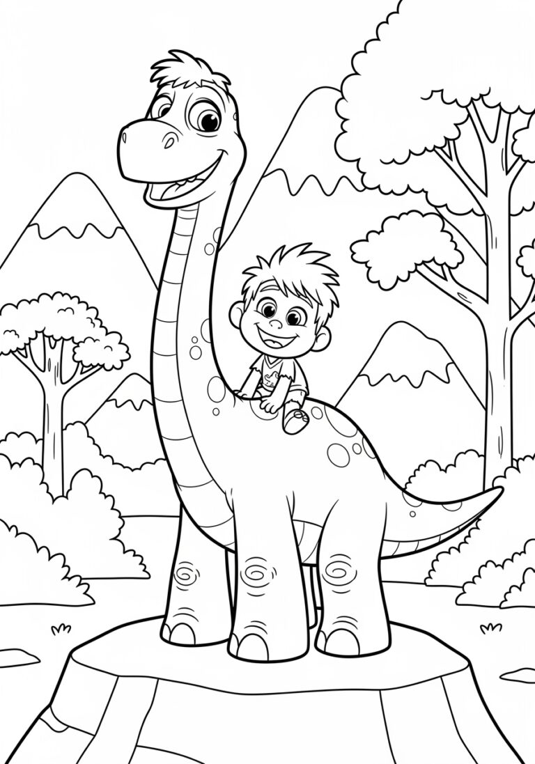 Arlo Dinosaur Coloring Page to Print Out and Color