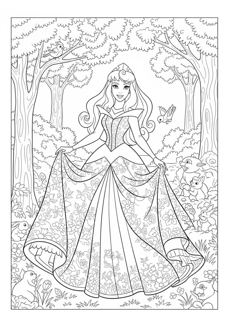 Aurora Sleeping Beauty Coloring Page