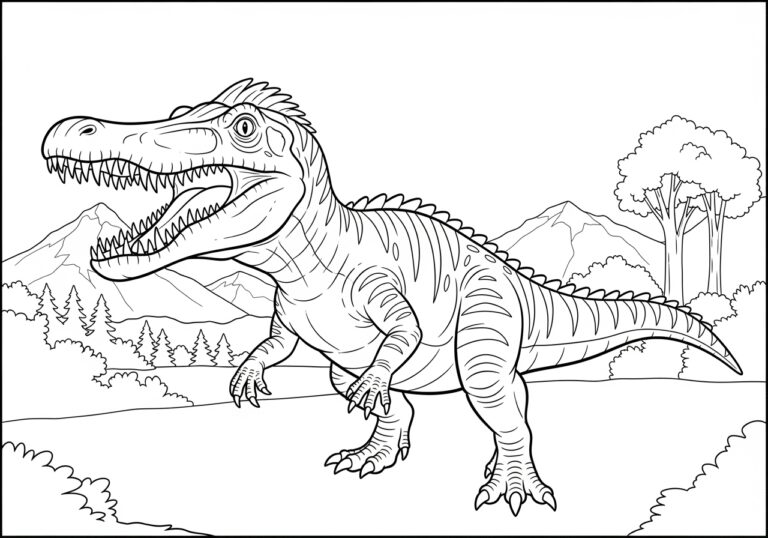 Baryonyx Coloring Page to Print Out and Color