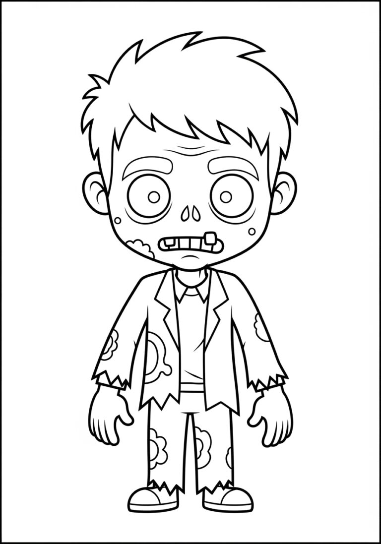 Billy Butcherson Zombie Friend Coloring Page