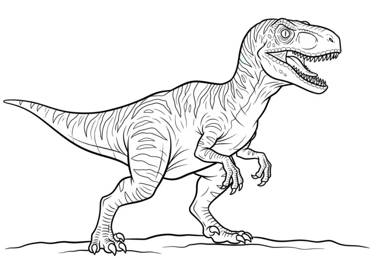 Blue the Velociraptor Coloring Page