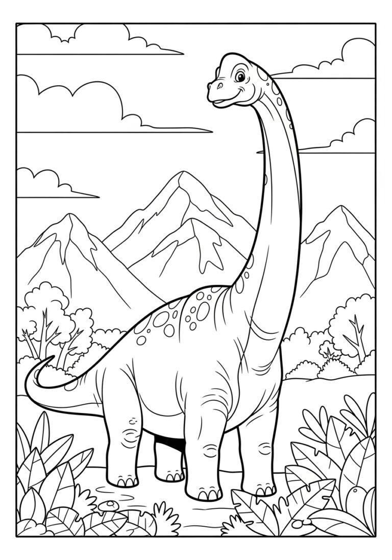 Brachiosaurus Coloring Page to Print Out and Color
