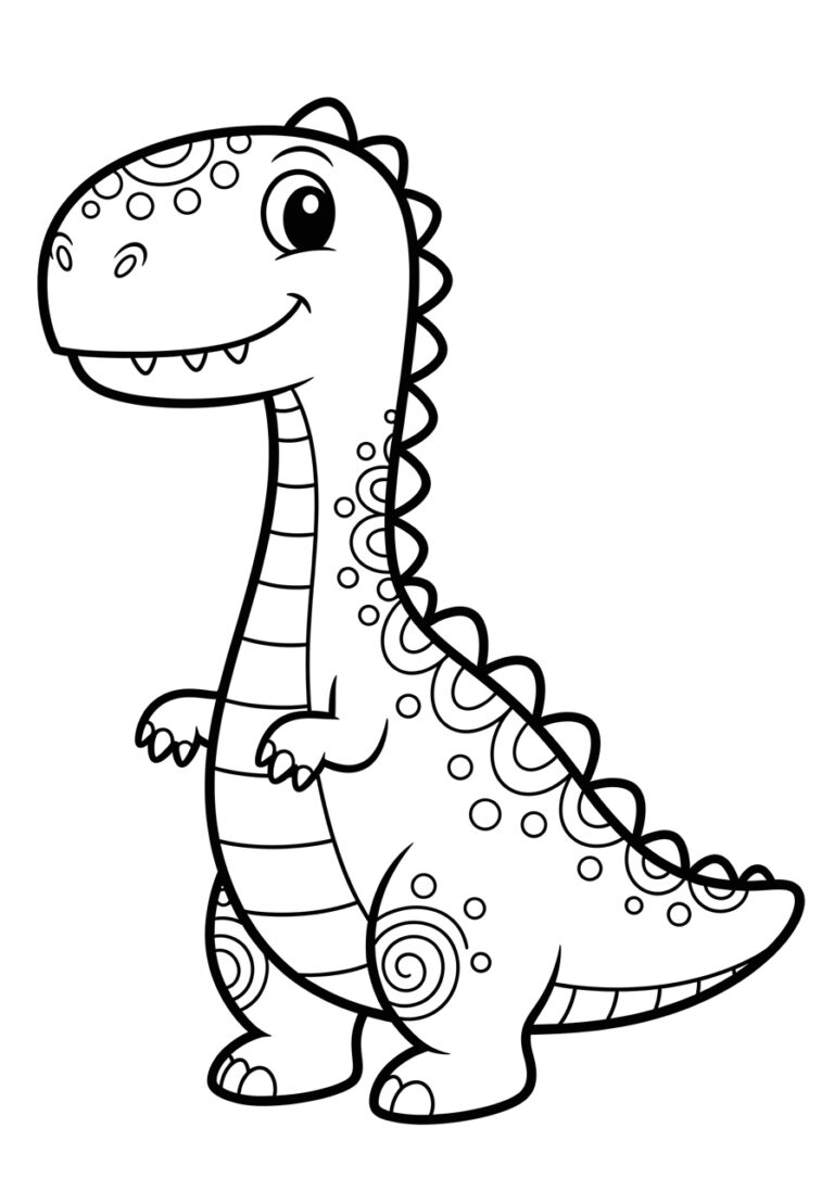 Bron the Dinosaur Coloring Page to Print and Color