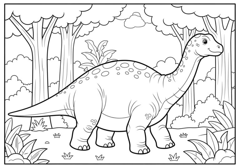 Brontosaurus Coloring Page to Print Out and Color