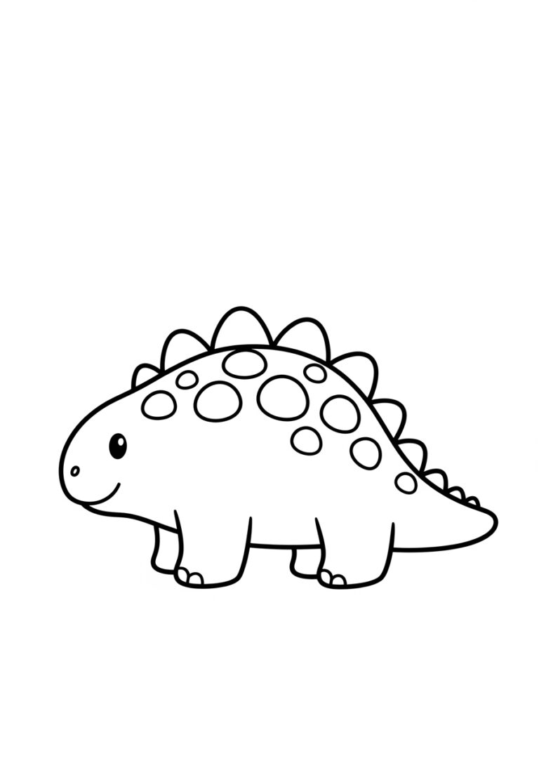 Bumpy Dinosaur Coloring Page to Print Out and Color