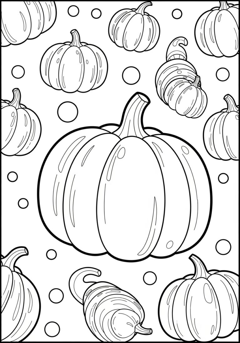 Cartoon Pumpkin Coloring Page