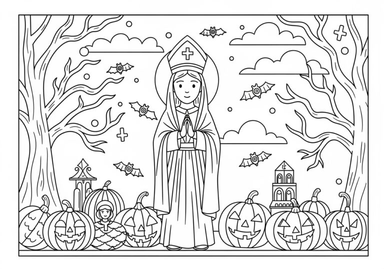 Catholic Halloween Coloring Page