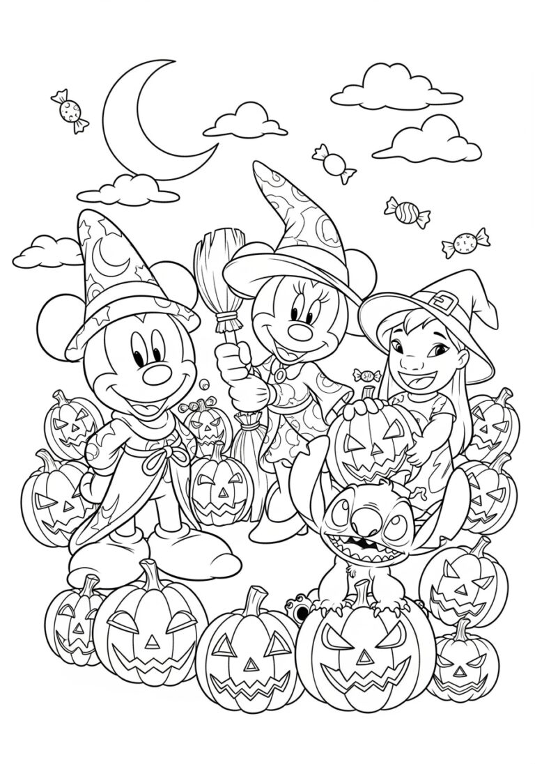 Character Halloween Coloring Page to Print Out and Color
