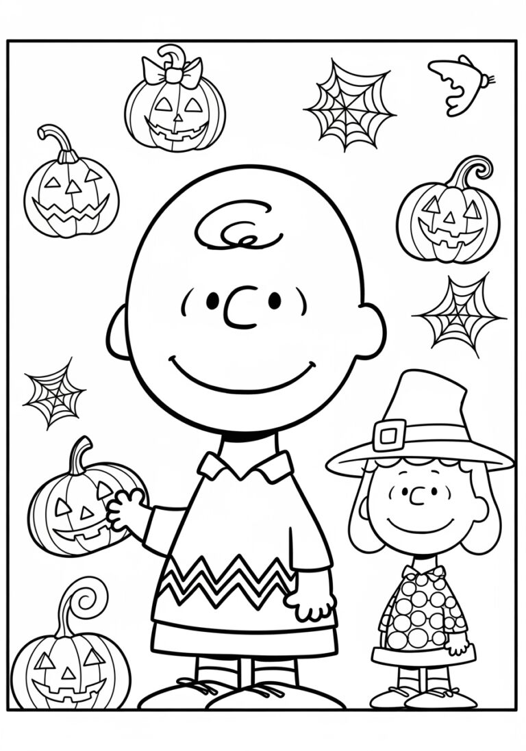 Charlie Brown Halloween Coloring Page
