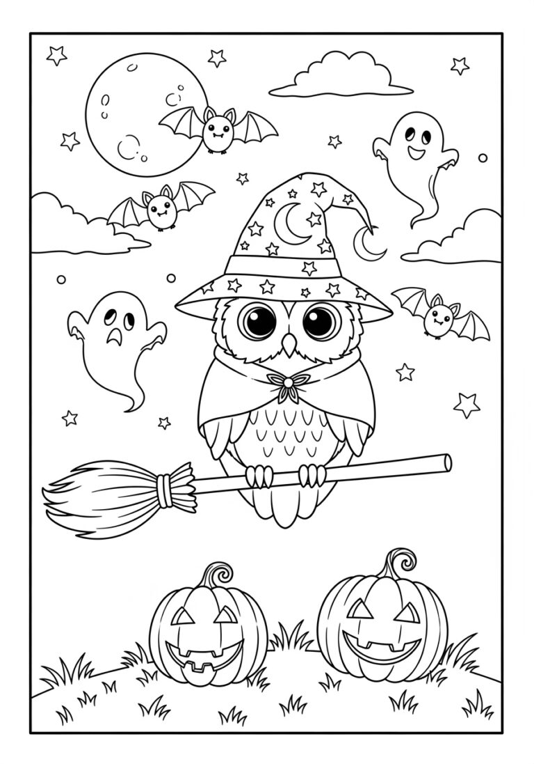 Children’s Halloween Coloring Picture