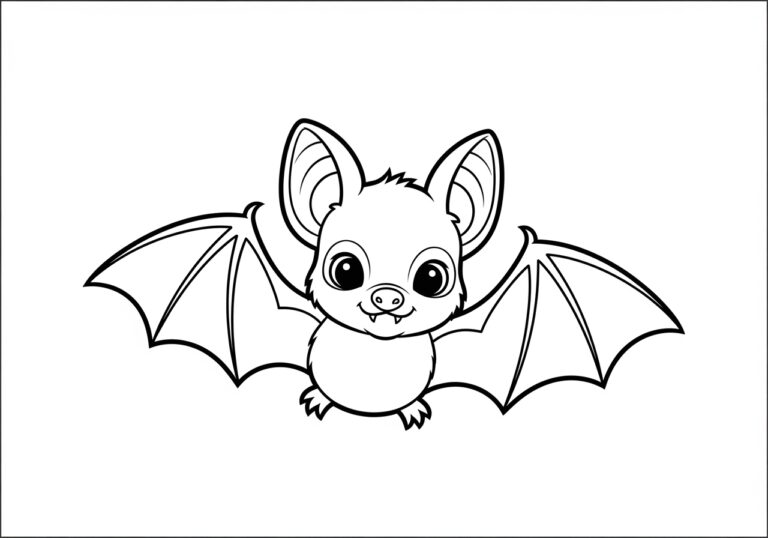 Cute Baby Bat Coloring Page