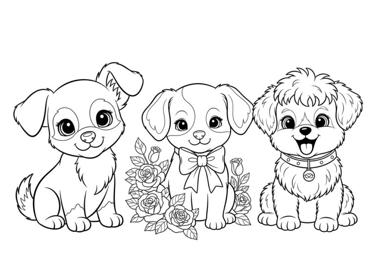 Cute Cartoon Dog Coloring Page