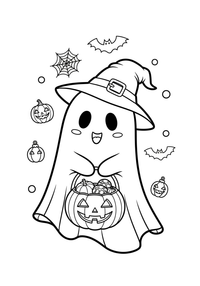 Cute Ghost Coloring Page