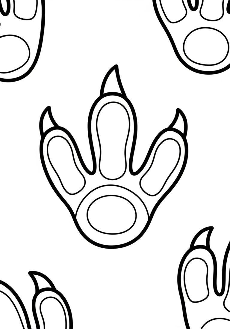 Dinosaur Footprint Coloring Page