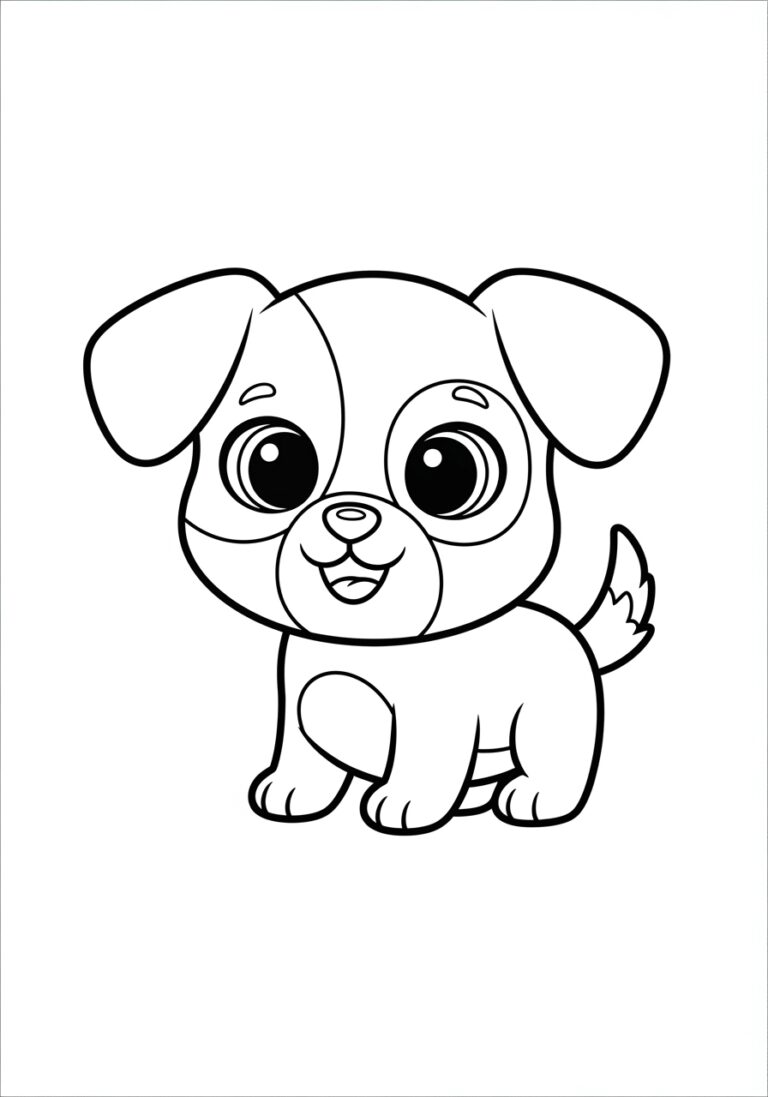 Dog Coloring Page Easy