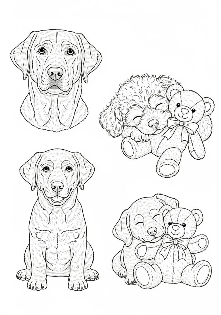 Dog Coloring Page Realistic