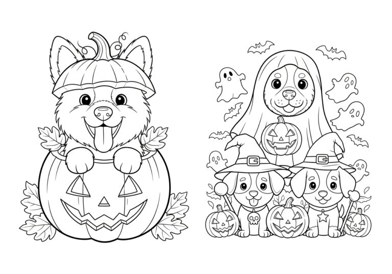 Dog Halloween Coloring Page