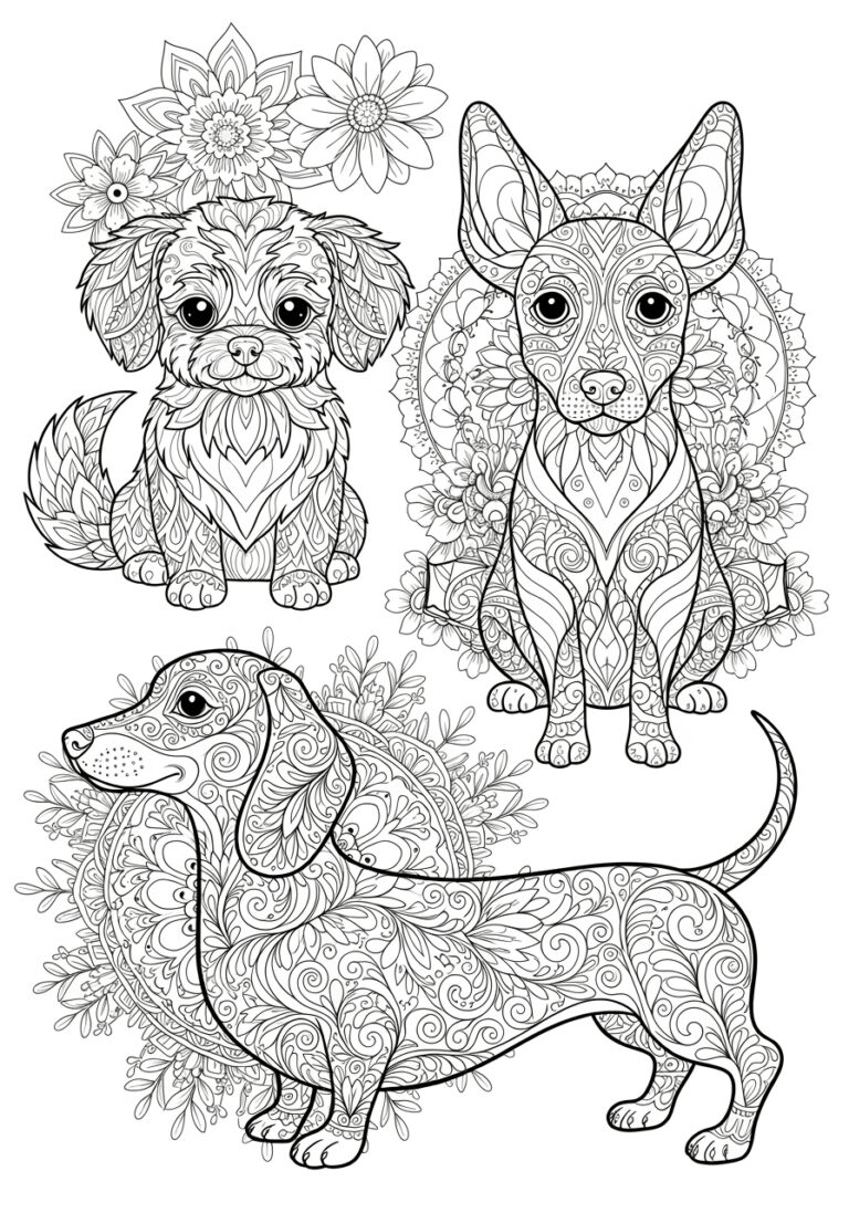 Dog Mandala Coloring Page