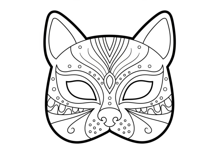 Dog Mask Coloring Page