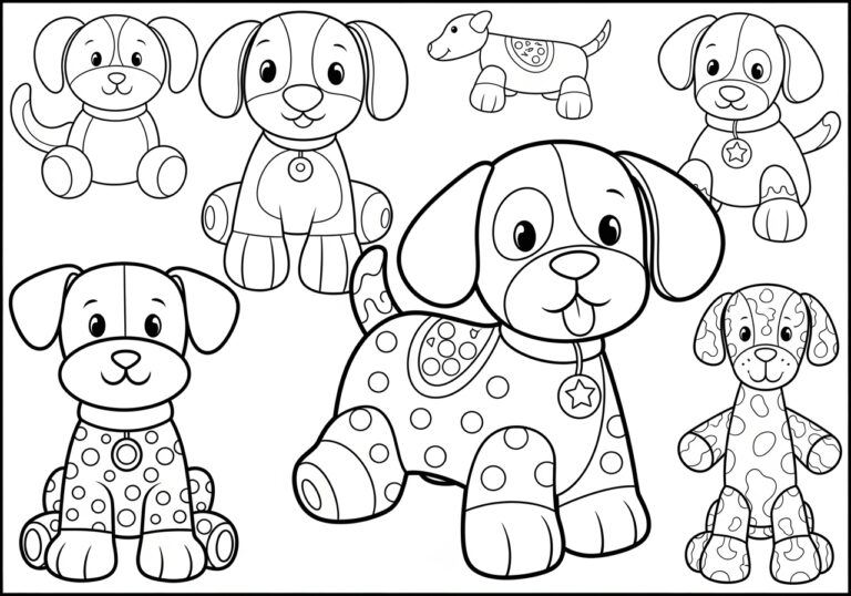 Dog Toy Coloring Page