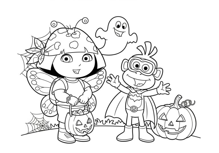 Dora Halloween Coloring Page