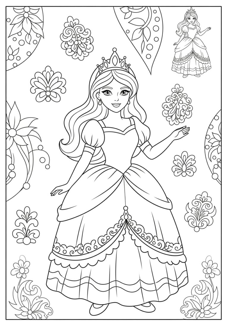 Easy Princess Coloring Page