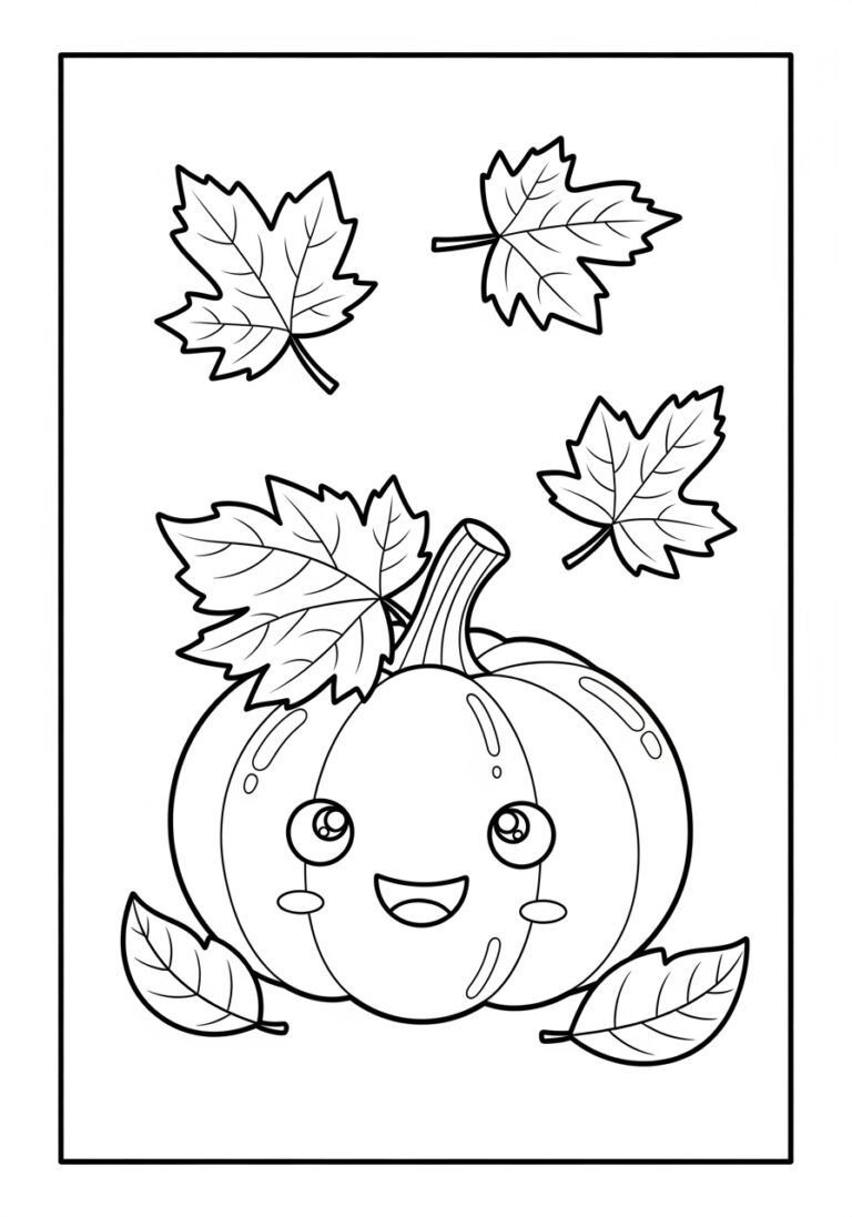 Easy Pumpkin Coloring Page to Print Out and Color