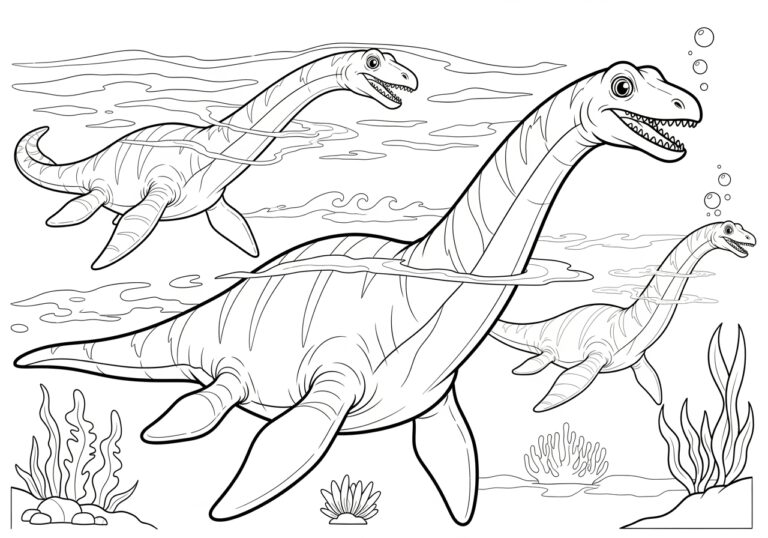 Elasmosaurus Picture to Print Out and Color
