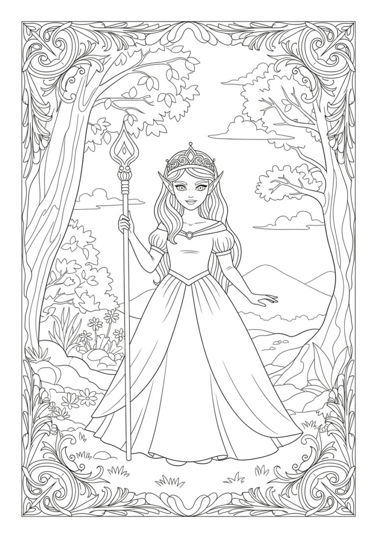 Elf Princess Coloring Page