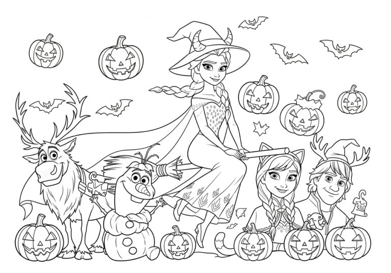 Elsa Halloween Coloring Page