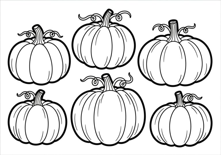 Five Little Pumpkins Coloring Page