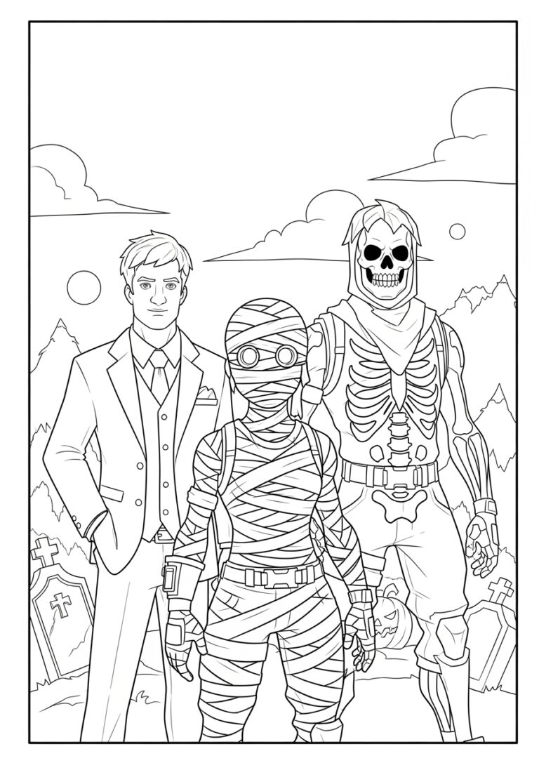 Fortnite Halloween Coloring Page to Print Out and Color