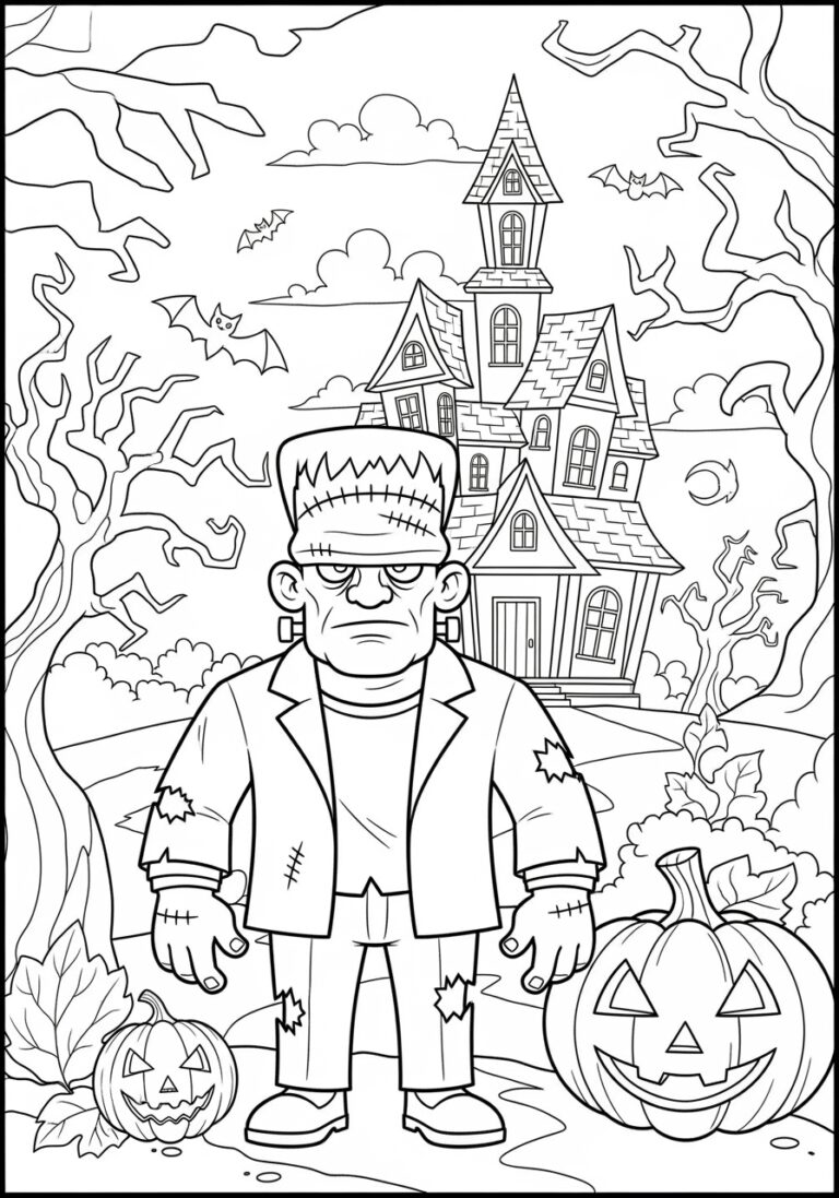 Frankenstein Halloween Coloring Page