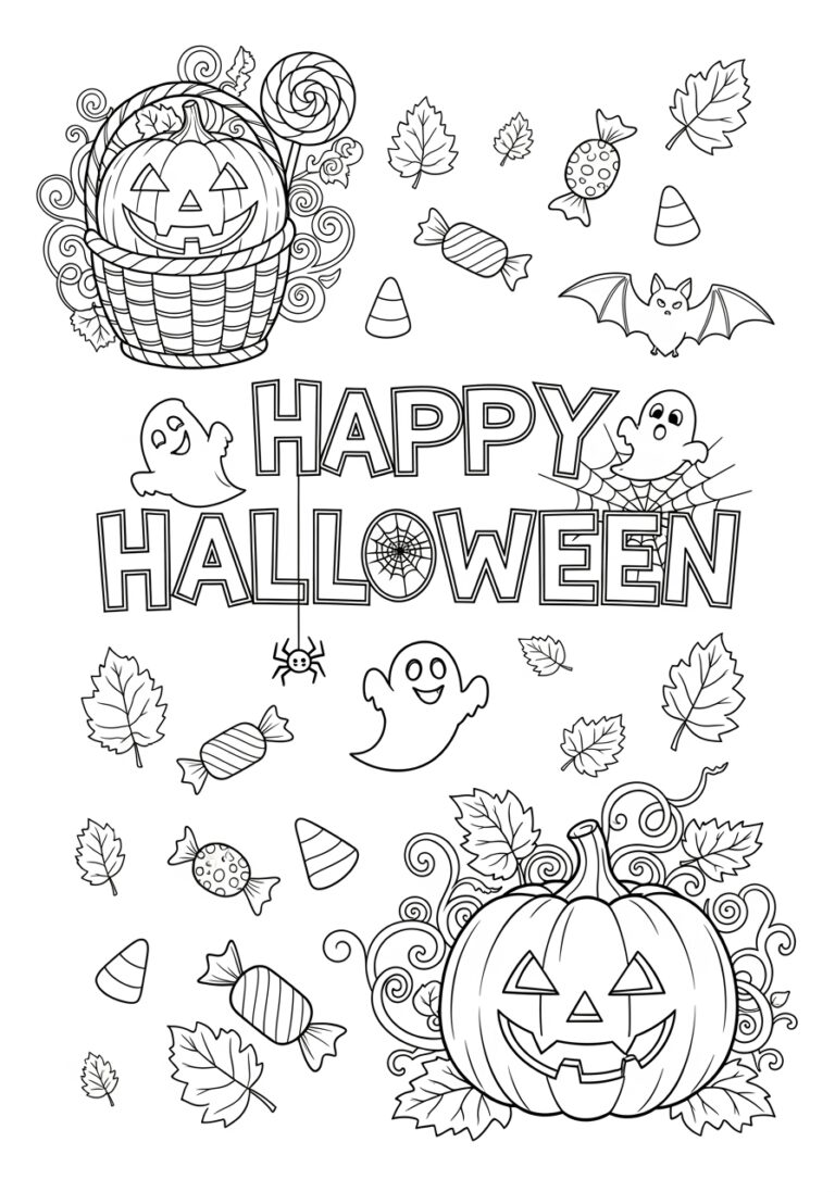 Free Printable Halloween Coloring Page and Activity
