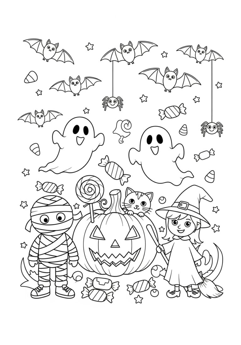 Halloween Coloring Page for Preschoolers to Print