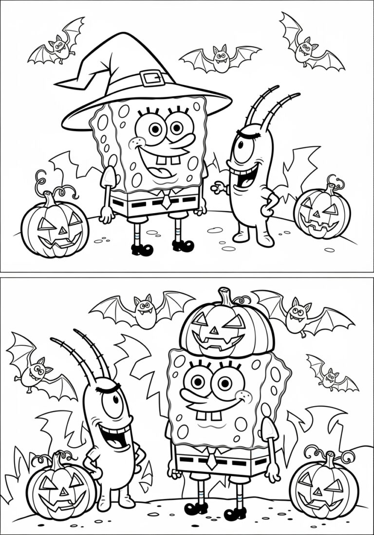 Free Printable Spongebob Halloween Coloring Page
