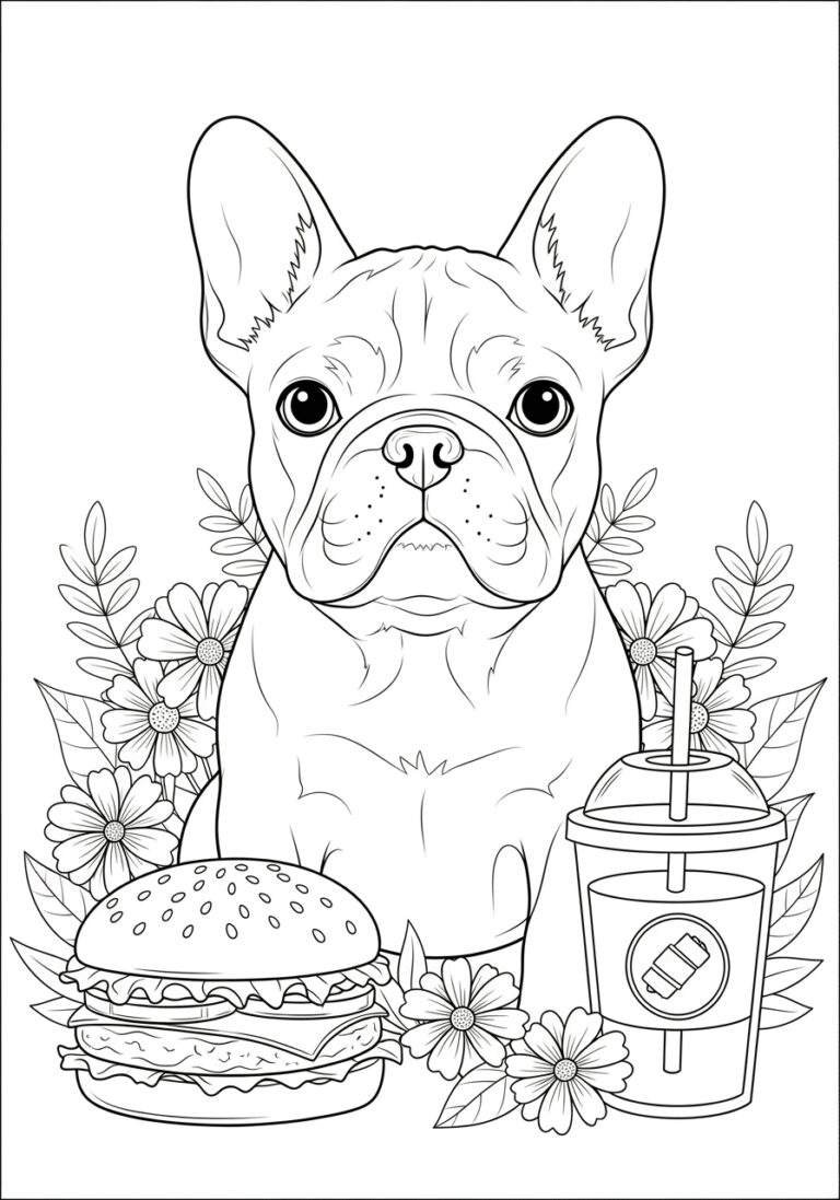 Frenchie Dog Coloring Page