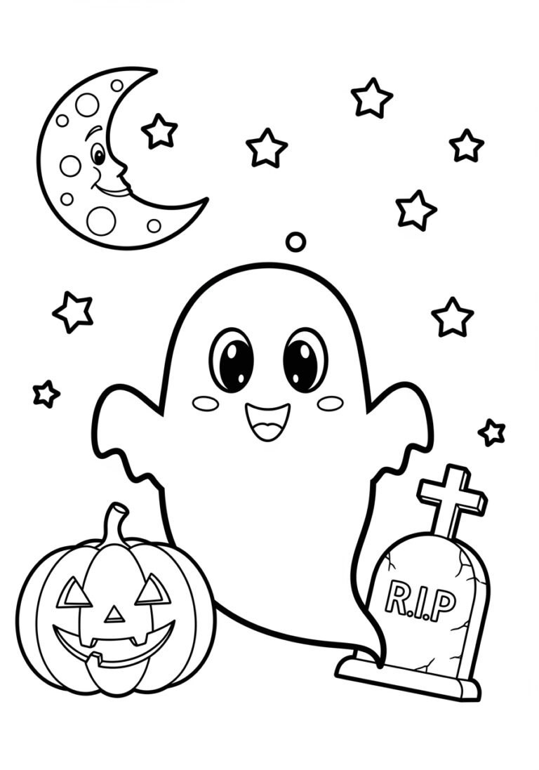 Ghost Halloween Printable Coloring Page