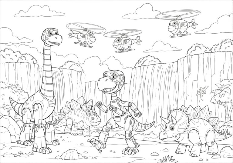 Gogo Dino Explorer Coloring Page to Print Out and Color