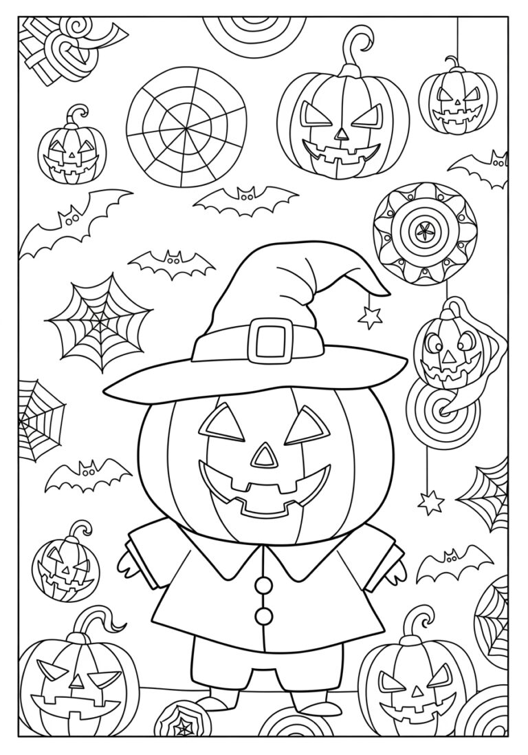 Halloween Coloring Activity Worksheet