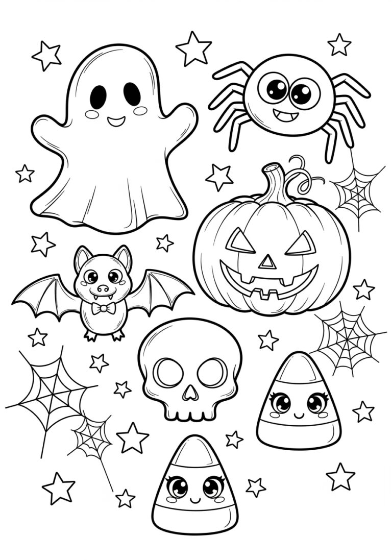 Halloween Coloring Clipart to Print Out and Color