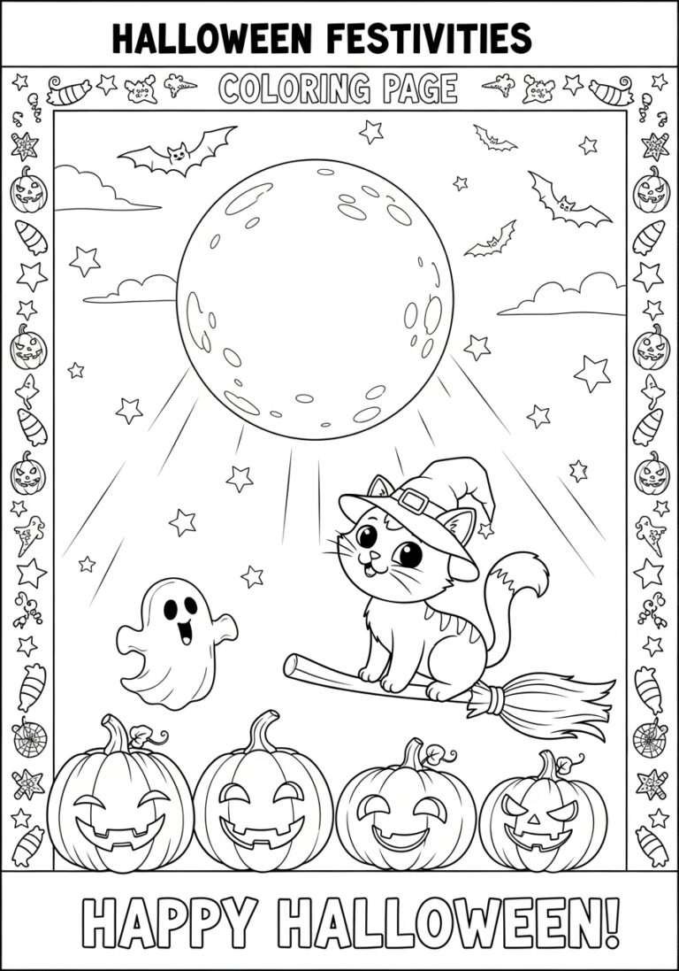 Halloween Coloring Page and Activity